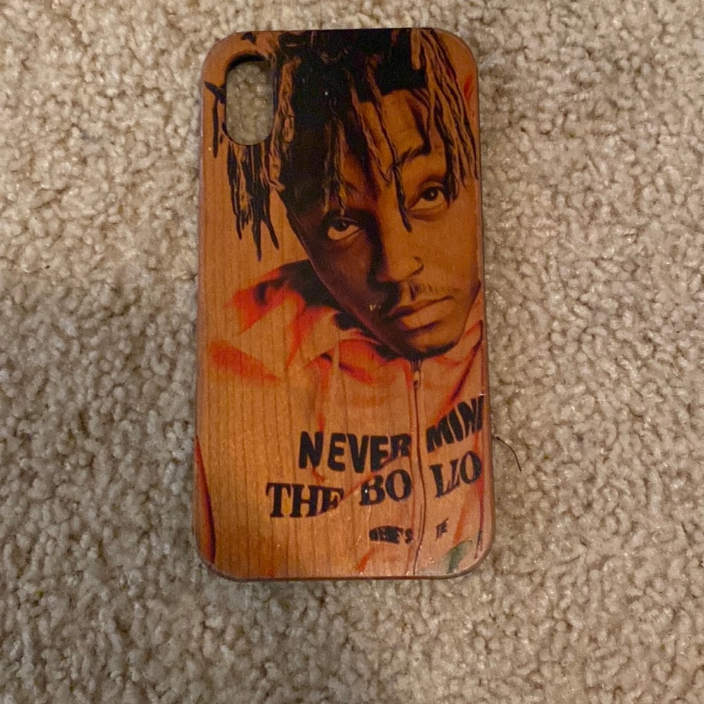 iphone x/xr juice wrld bamboo wood case